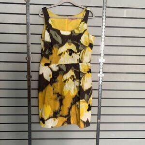 Eliza J Floral Fit And Flare women’s Yellow and Black Dress Sundress